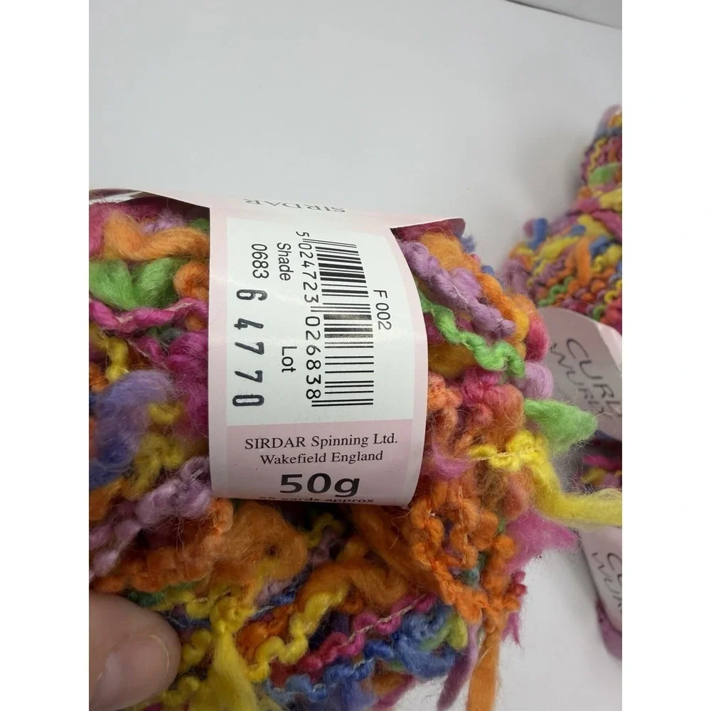 Sirdar Curly Wurly Wool Blend Chunky Boucle Yarn Rainbow Multicolor Lot Of 4